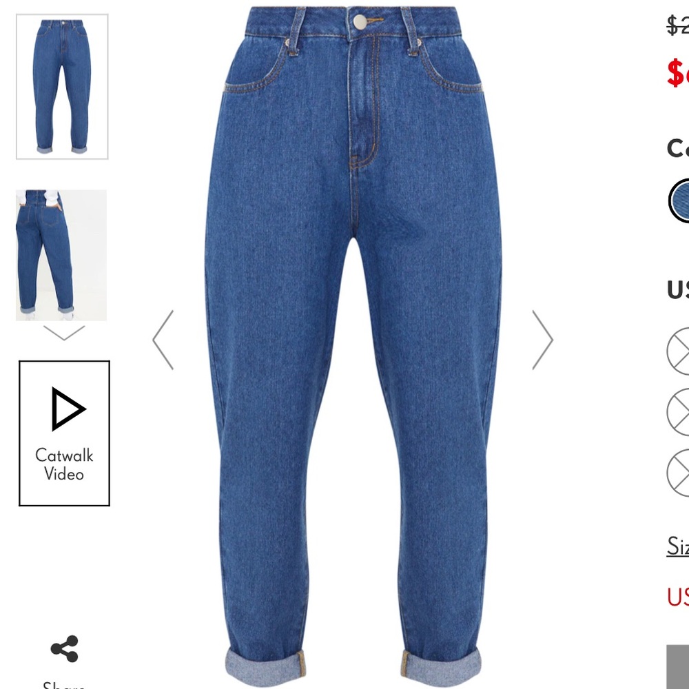 PrettyLittleThing Mid Wash Basic Dad Jeans, Size 8